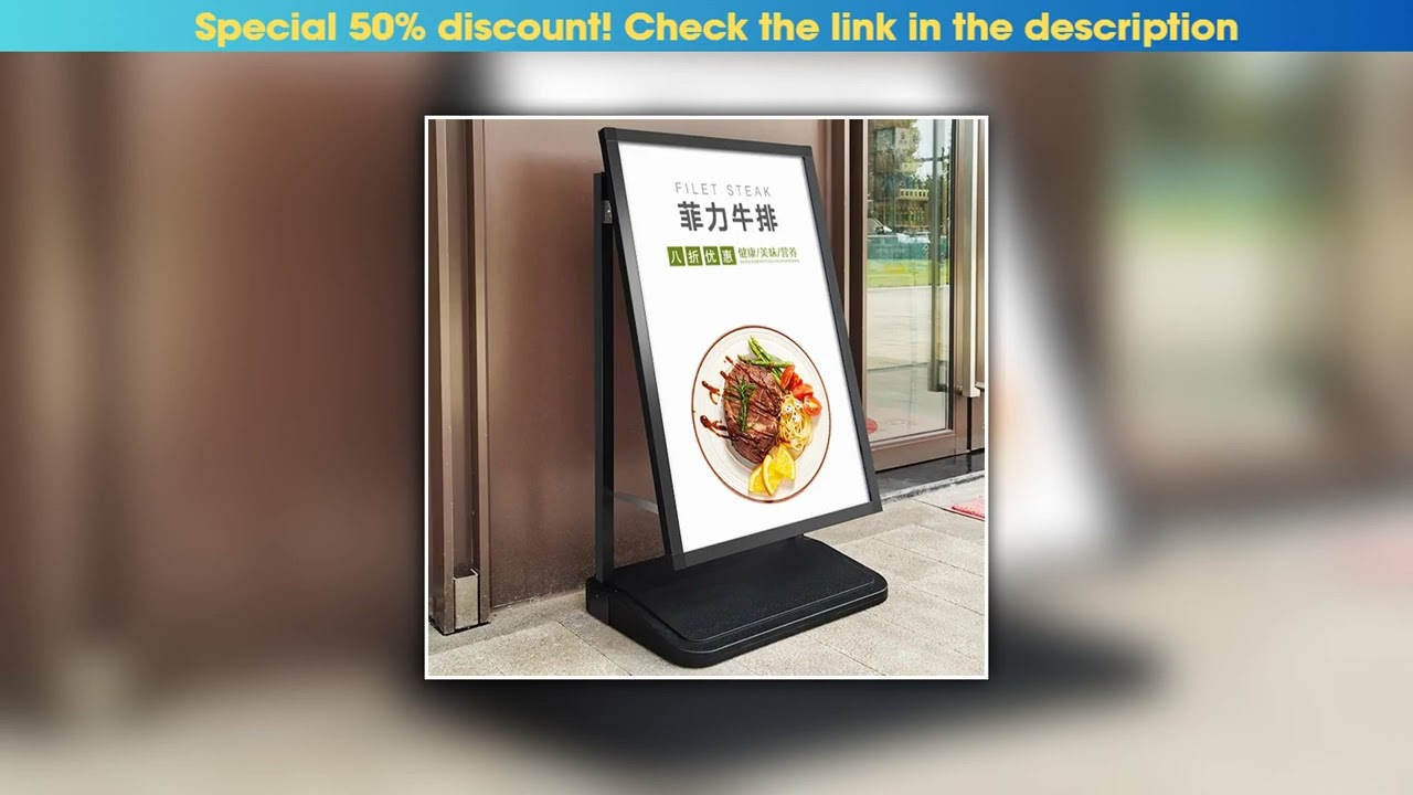 Get Poster display metal material hall menu board bracket parking lot directional sign bracket•••••