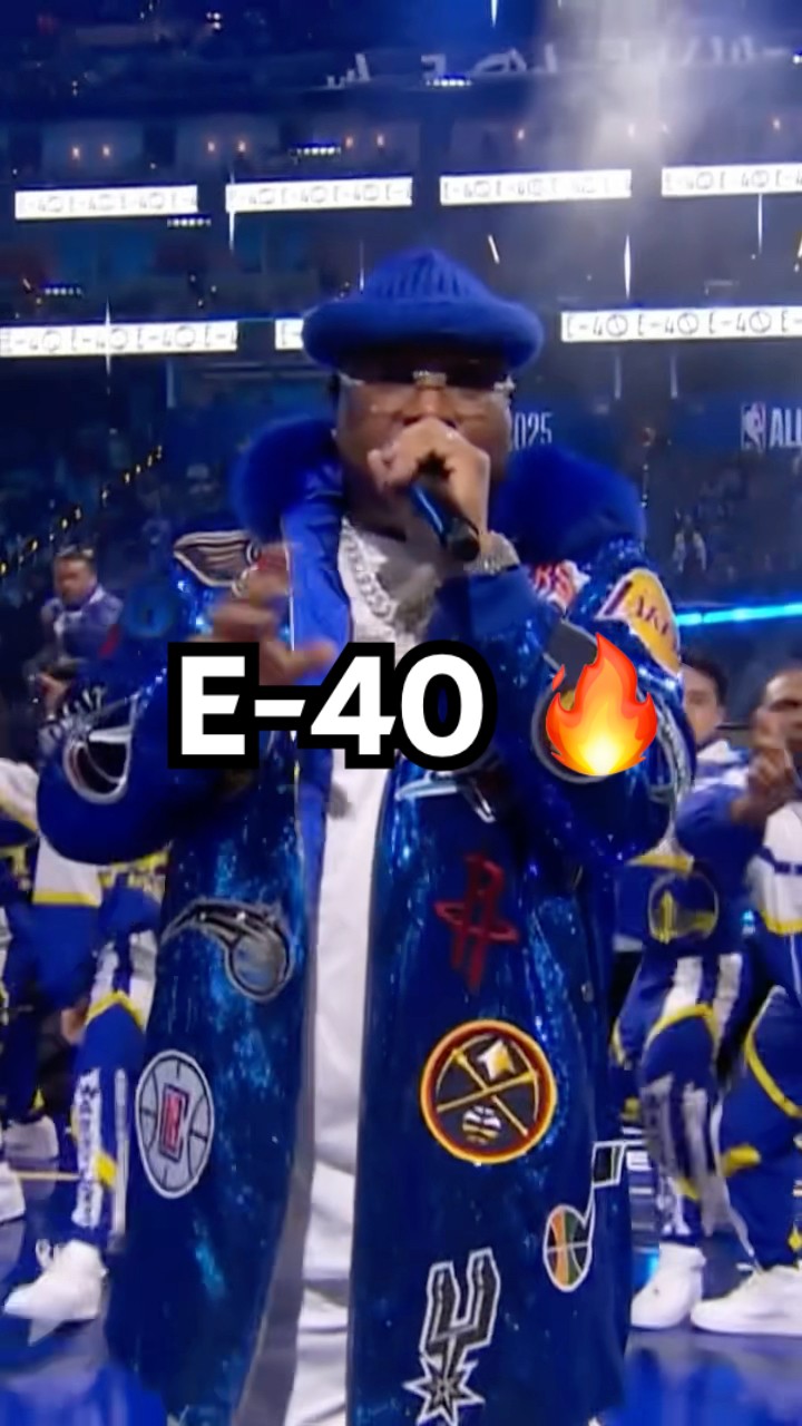 E-40 performs at the 2025 #NBAAllstar game