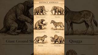 Extinct Animals Explained 🦣 | Mammoth, Quagga, Thylacine &amp; Dinosaurs | Vintage Science Poster #edit