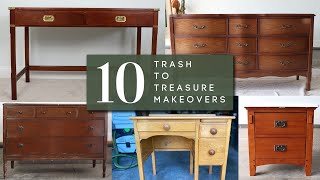 10 Trash to Treasure Furniture Makeovers ~ Huge Holiday Giveaway ~ Chalk Paint