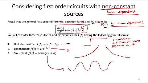 Lecture 14: First Order Circuits (RL and RC Circuits) with Non Constant Sources