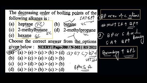 The increasing order of boiling points of the following alkanes is