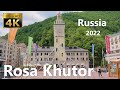 Rosa Khutor Sochi Walking Tour - Russian Switzerland - 4K 60fps🎧- City Walk With Binaural 3D Sounds