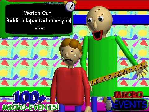 Baldi's Basics Plus Micro Events! (+ Kid Characters as Students & Enhanced Inventory Texture Packs)