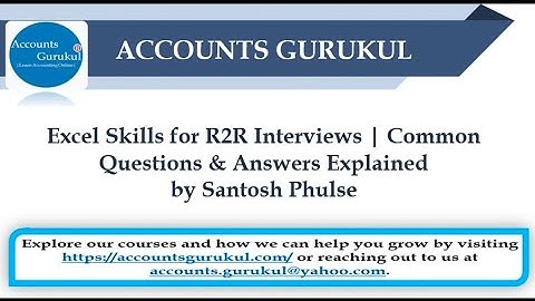 Excel Skills for R2R Interviews | Common Questions & Answers Explained by Santosh Phulse