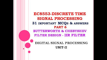 EC8553 MCQ | Discrete time signal processing MCQ | Digital signal processing MCQ | DTSP MCQ PART6