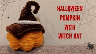 [EASY DIY] Halloween Pumpkin With Witch's Hat By Pipe Cleaners - Learning Craft With Min