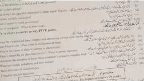 Today 10th class physics fsd board group 1 paper 2023