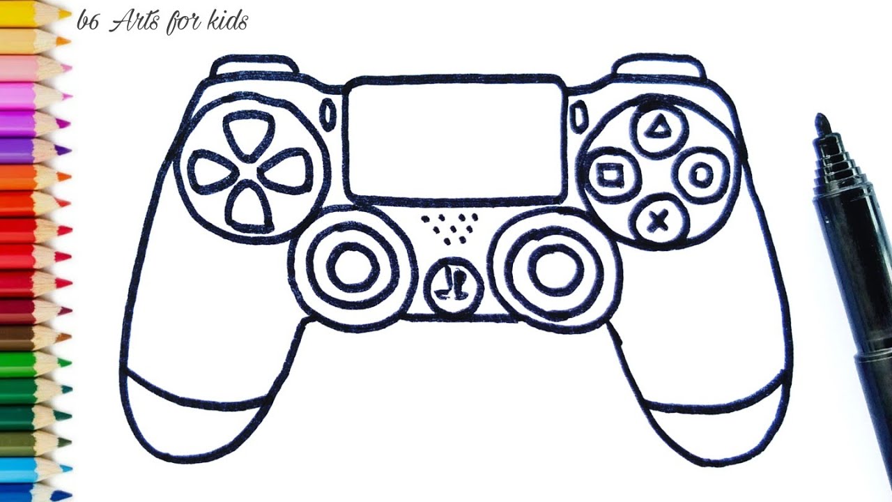 How To Draw Playstation Controller How To Draw A Ps4 Controller Youtube