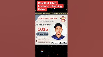 IIT-JAM 2023, Mithlesh kr. AIR-1015 #iitjam #bscmaths #topper #shorts @Mathematical_shorts