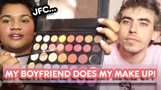 My Boyfriend Does My Makeup Challenge | James Charles Morphe Palette | Too Faced Better Than Sex