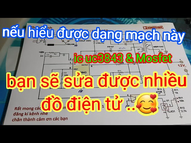 KHỐI NGUỒN DAO ĐỘNG SÀI TỐT NHẤT, ỔN ĐỊNH TRÊN THỊ TRƯỜNG, MÀNG HÌNH, SẠC ÁC QUI, MÁY HÀN,.IC UC3843