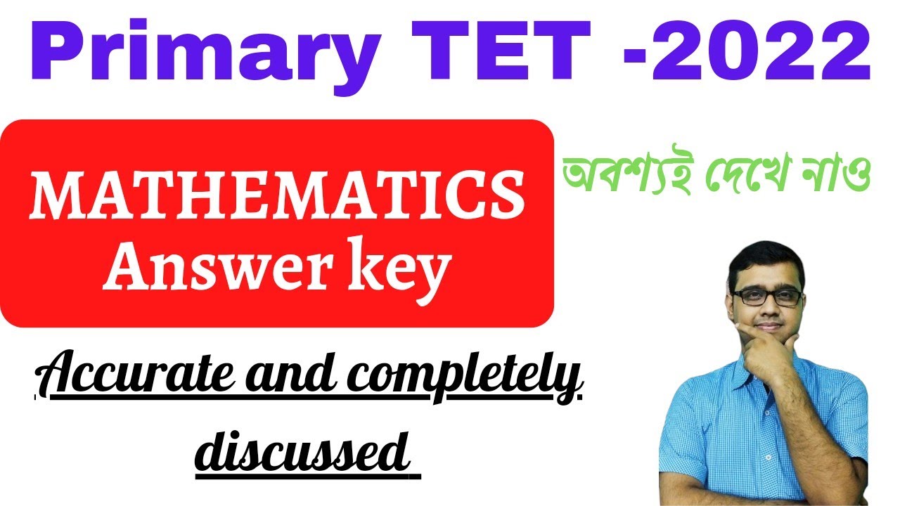 Primary TET|Mathematics Answer key|#primarytet #primarytet2022 #primary ...