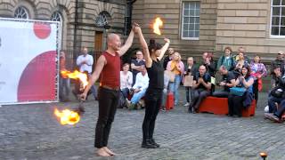 09/08/2017 Street performer from Taiwan in Edinburgh Festival Fringe 愛丁堡國際藝穗節 街頭表演 台灣火舞神人蔡宏毅