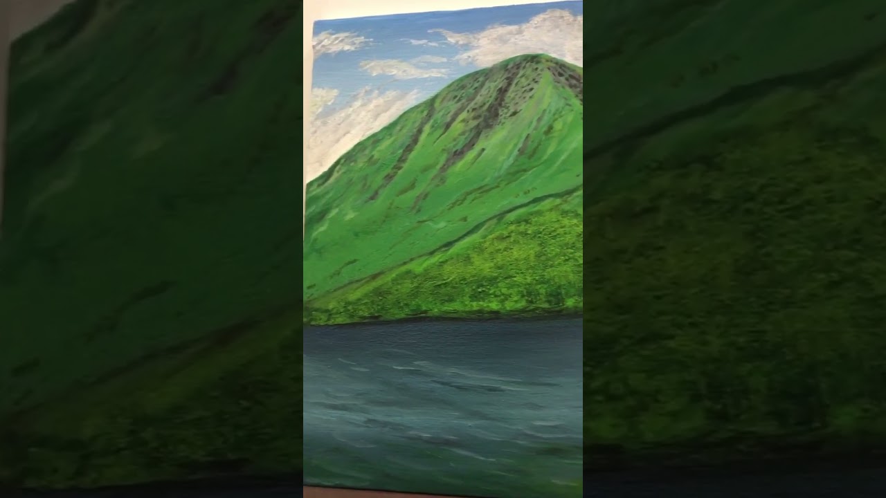 Lush Green Mountains 🏔️ Acrylic Painting 