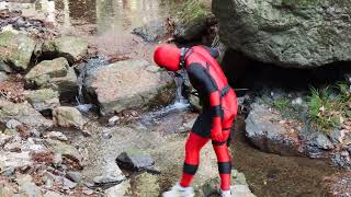 デッドプール（足場あ不安定でよろよろ）Deadpool Cosplay コスプレ ぴちぴち ヒーロー ゼンタイ Hero Zentai スパイダーマン Spiderman　武蔵横手2022