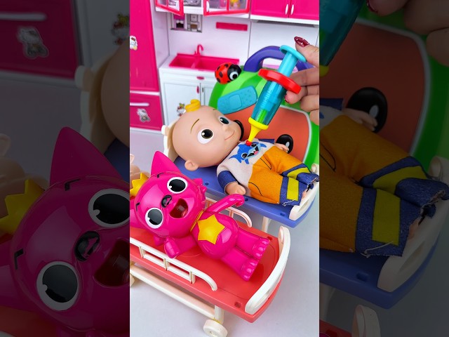 ASMR Toy Unboxing PinkFong & Cocomelon Ambulance Doctor Set 🚽🚑| Satisfying Toy Sounds #shorts