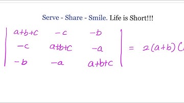 Matrices : Determinants -  Show that determinant is 2(a+b)(b+c)(c+a).