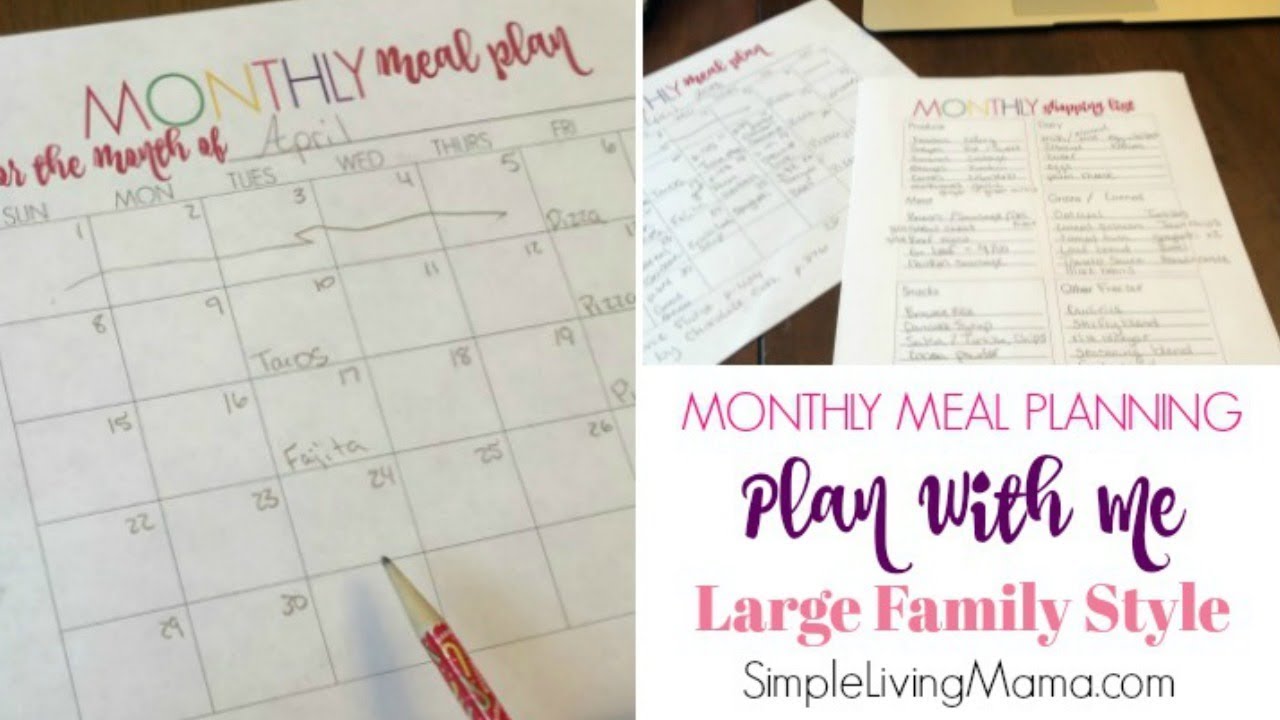MONTHLY MEAL PLANNING FOR ONCE A MONTH GROCERY SHOPPING | MEAL PLAN ...