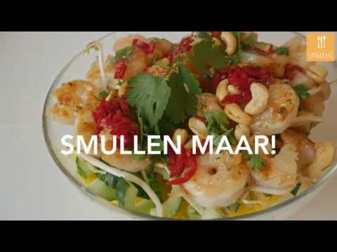 Video: Hoe Maak Je Een Lichte Salade Met Garnalen En Groenten