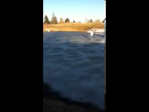 Girl falls through ice
