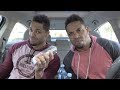 Eating Zaba's Shrimp Burritos @hodgetwins