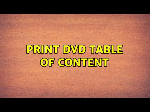 Print DVD Table of content