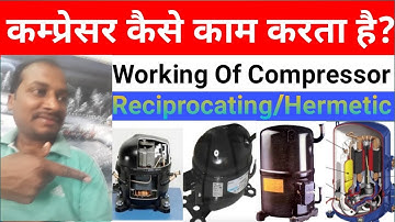Working Of reciprocating compressor,compressor kaise kam karta hai,working of Compressor,patel and b