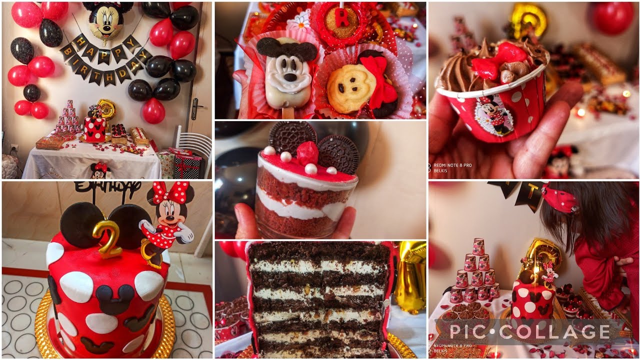 ثاني عيد ميلاد لصغيرتي رزان 🥳 كيك ديزاين ميني ماوس 🎂 Minnie Mouse Party ♥️