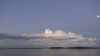 Storms fading into the distance.
