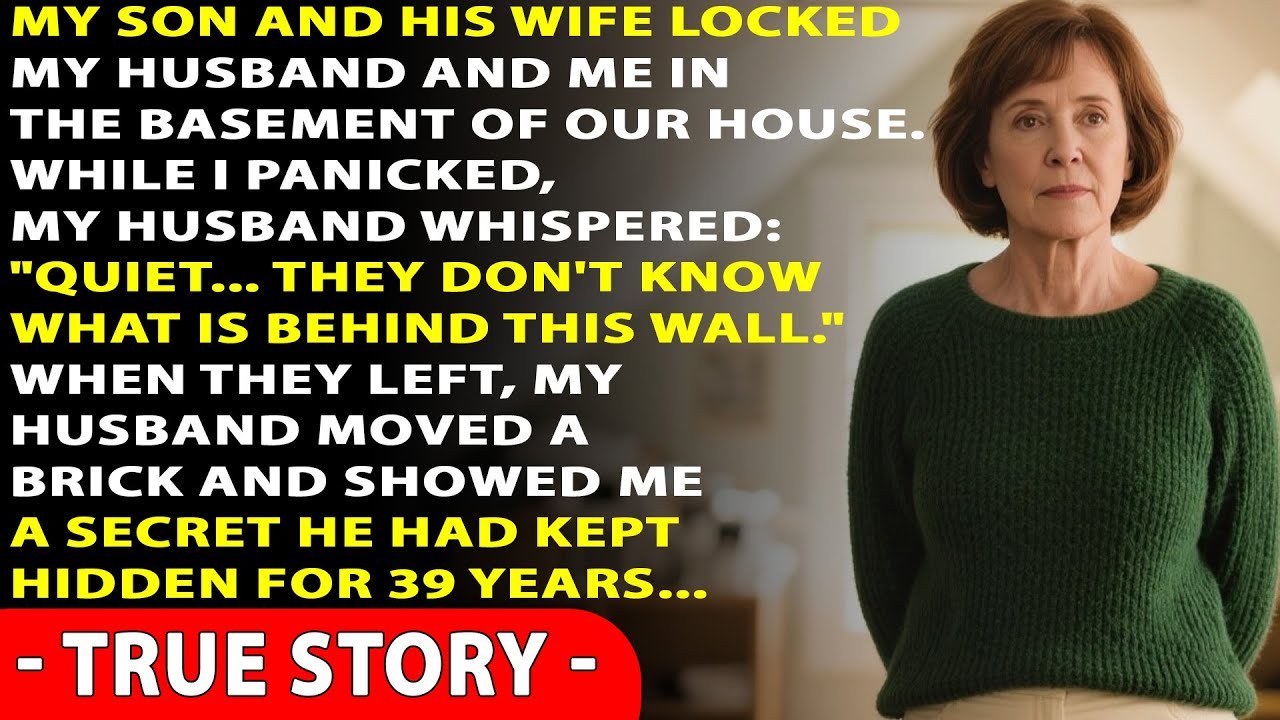 Our own son locked us in the basement. But my husband whispered, “Quiet… I have a secret…”