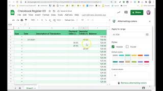 Checkbook Register 00a