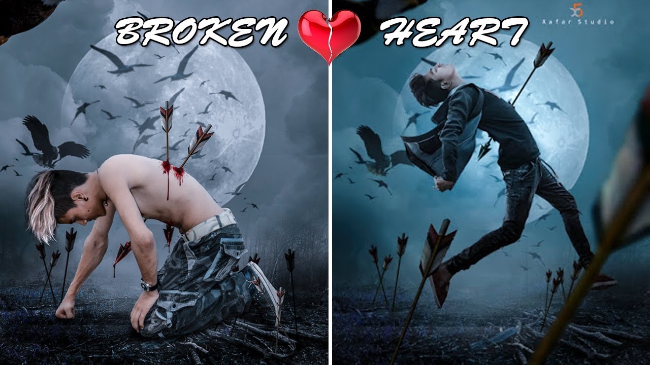 Broken Heart Photo Editing Tutorial In Photoshop | Step By Step || Khan Editz