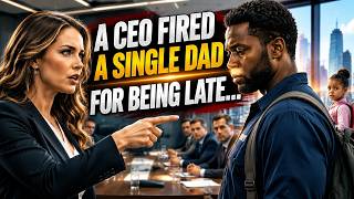 A Female CEO Fired a Single Dad for Being Late — Hours Later, His Hands Were the Only Thing Stand...