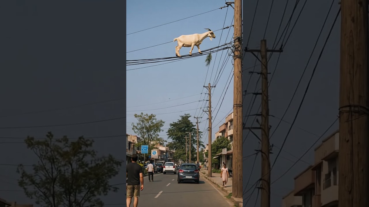 Goat Walking on Power Lines 🐐 The Funniest & Strangest Thing You’ll See Today 🤣 