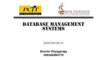 DBMS Question Session Task 39 | 1st Year | Semester 01 | Java Institute