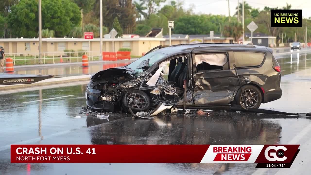 Multi-vehicle crash shuts down part of US-41 in North Fort Myers - YouTube