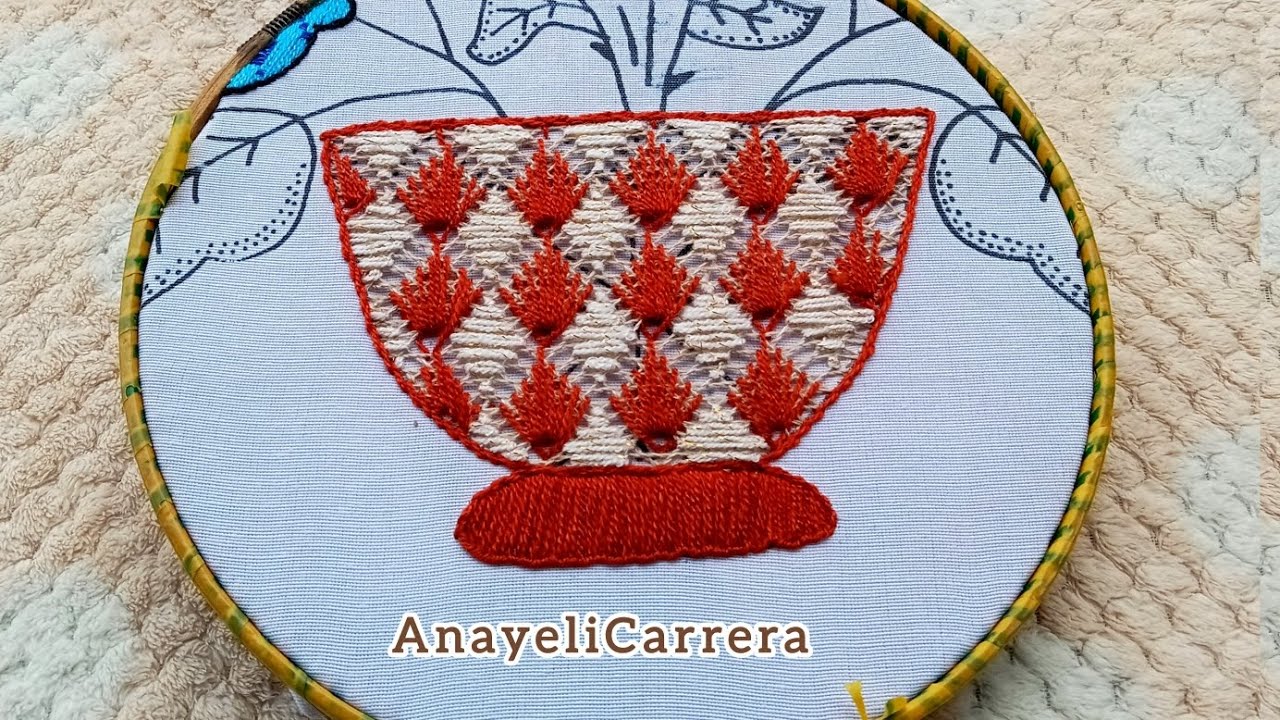 Una bellísima😍 puntada para canasta##36puntada super hermosa ideal para cualquier diseño 