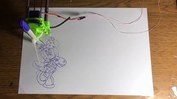 DIY CNC drawing machine | Pen plotter machine drawing Minnie Mouse