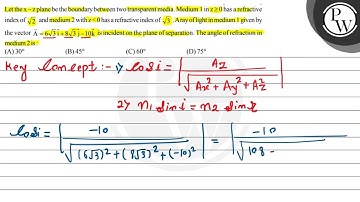 Let the \( x-z \) plane be the boundary between two transparent med...