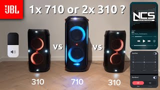 Jbl Partybox 710 vs 2x 310 Sound comparison test 800 vs 480 watt
