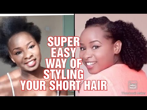 Natural hairstyle for short hair. - YouTube
