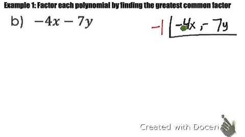 Algebra - 6C:  8.5 - Factoring Polynomial Exp (GCF) Part 2