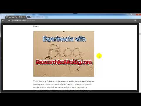 Example of opening a page - Lazy Load is used
