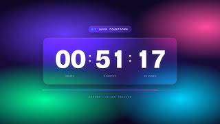 🌌 1 Hour Timer · Aurora Glass Aesthetic · Study / Focus / Sleep Countdown