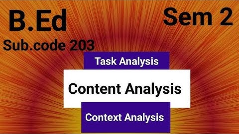 Task analysis, Content analysis, Context analysis || unit 2 || B.ed 2 sem subject code 203