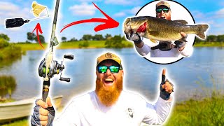 Topwater Pond Fishing for HUGE Trophy Bass!!!