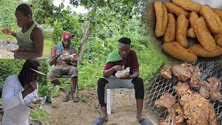 Jerk Pork with Festival | outdoor cooking jamaican style