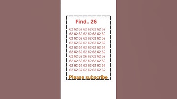 FIND OUT👁️26👁️#IQtest#Eyetest#Math#Gk #BrainExercise#Puzzle#yt #Quiz#Learn#Reels#Views #Viral#Shorts
