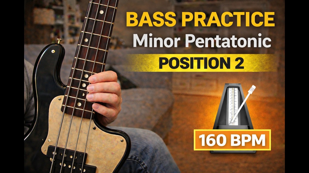 Bass Practice – Minor Pentatonic Position 2 (160 BPM)